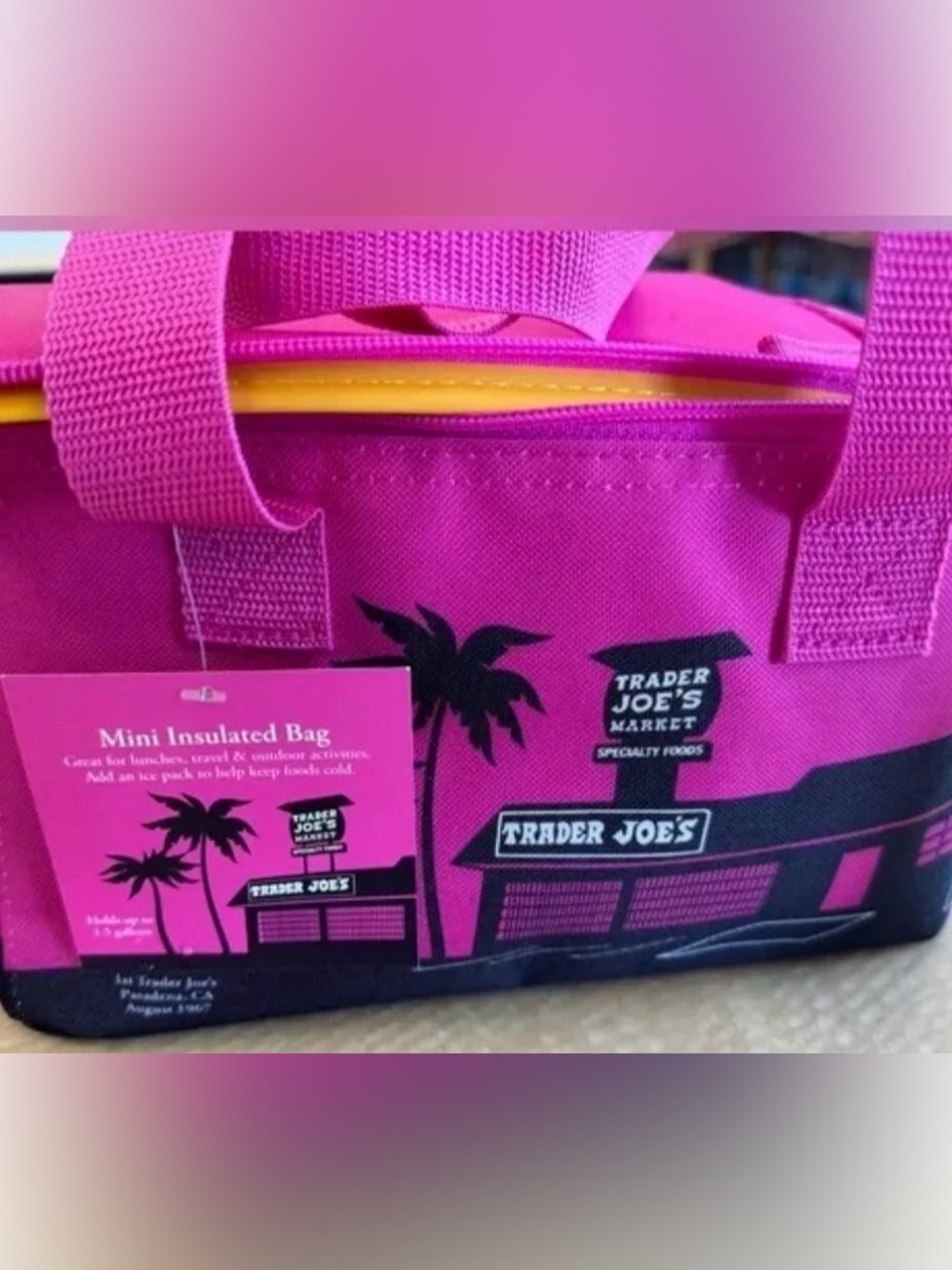 Trader Joes Mini insulated bag Magenta